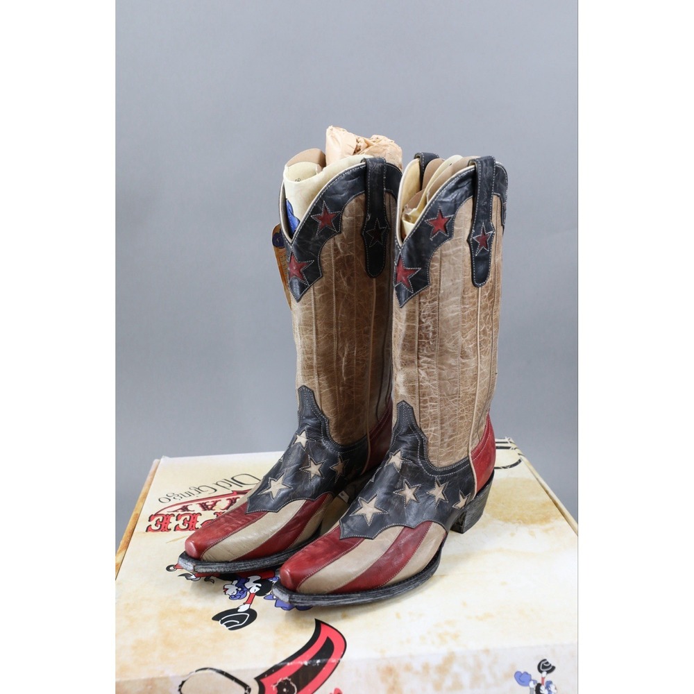 NWT Old Gringo Yippee Ki Yay 13"  Boots 7.5B Leather Stars Stripes US Flag Read